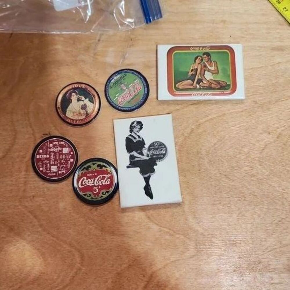 vintage  coca cola coasters and mirrors